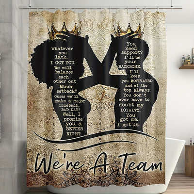 Afrocentric Elegance: Inspiring King and Queen Quotes Shower Curtain for Your Stylish Home Decor