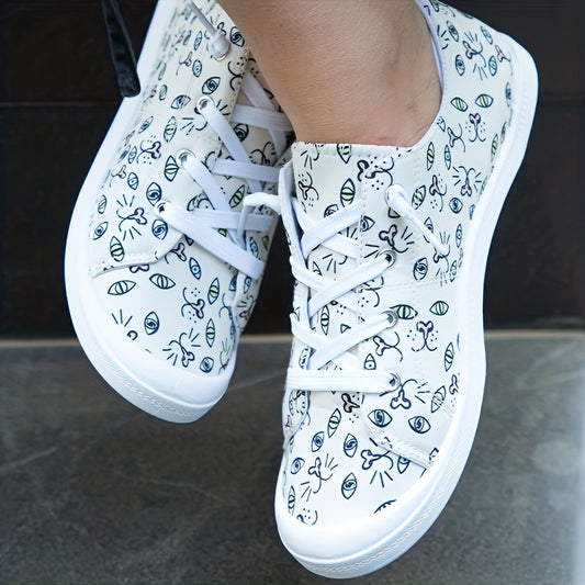 Look stylish and stay comfortable with these women's Kawaii Cat Print Canvas Shoes. Featuring a light and breathable canvas upper with lace-up closure, these sneakers provide the perfect blend of casual outdoor style and all-day comfort. A lightweight and flexible design ensures long-lasting wear.