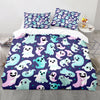 Whimsical Halloween Themed Duvet Cover Set: Cartoon Little Devil Print for Kids' and Guest Rooms