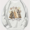 Snowflake Leopard Christmas Tree Sweatshirt: Stylish, Comfortable, and Plus Size-Friendly