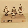 Merry Christmas Iron Candlestick Set: Setting a Timeless Atmosphere with Festive Decorations and Enchanting Candlelight