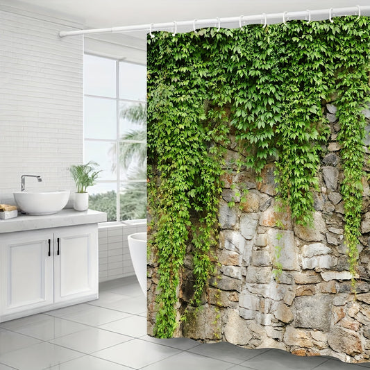 Elevate your bathroom experience with Spring Serenity: Green Leaf Bath Curtain. Featuring a refreshing green leaf design, this curtain transforms your bathroom into a peaceful oasis. Its durable material ensures long-lasting use. Perfect for a rejuvenating and serene bathroom atmosphere.