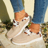 Trendy Cow Pattern Women's Canvas Shoes - Comfortable Lace Up Outdoor Shoes for Casual Wear