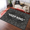 Keep Off: Black and White Non-Slip Resistant Rug - Versatile Waterproof Carpet for Indoor and Outdoor Spaces with Gothic-themed Home Decor - 63x78 Inches