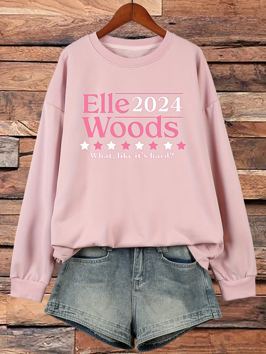 Introducing our Stylish Plus-Size Casual Sweatshirt for women! This sweatshirt not only offers a comfortable and trendy fit, but also features a fun slogan print, long sleeves, and a round neck. Look and feel great while making a statement with this sweatshirt.