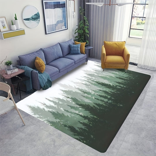 This Nature-Inspired Non-Slip Home Area Runner Rug Pad is designed with a realistic forest landscape of evergreen coniferous trees and pines, providing a stunning visual backdrop for any space. Its superior grip ensures secure footing and stability, making it the ideal choice for any home.