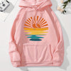 Sun & Sea: Vintage-inspired Drawstring Kangaroo Pocket Hoodie - Stylish Women's Sweatshirt