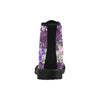 Violet Flowers Boots, Watercolor Flowers Martin Boots for Women