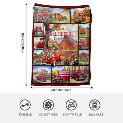 Warm and Cozy Truck & Take Me Home Letter Blanket for Couch, Bed, and Sofa - Soft and Soothing Throw for Ultimate Comfort