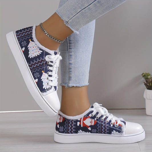 Enhance your look with these stylish Women’s Santa Claus Pattern Canvas Shoes. Made with breathable canvas material, these casual lace-up shoes offer maximum comfort and superior durability, so you can enjoy wearing them for many Christmases to come. Enjoy the holiday spirit everywhere you go!