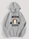 The Jesus Pattern Hoodie: Stay Warm and Stylish in this Casual Drawstring Hooded Sweatshirt for Winter/Fall Women's Clothing