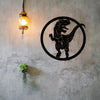 Dinosaurs Unleashed: Tyrannosaurus Rex Metal Sign & Mural - A Mesmerizing Display of Dinosaur Skeleton Art!