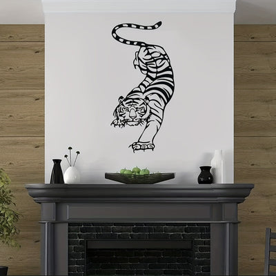 Roaring Elegance: Metal Art Tiger Wall Decoration - Perfect for Any Room and Occasion!