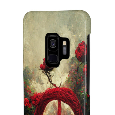 Peace Sign With Climbing Red Roses Romantic, Case-Mate