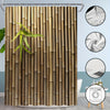 Bamboo Serenity: Green Leaf Patterned Shower Curtain for Children's Bathroom Decoration