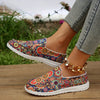 Floral Colors Print Canvas Shoes for Women - Comfortable Low Top Walking Shoes