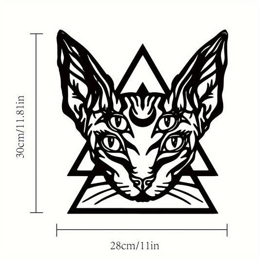 Sleek Beauty: Sphynx Cat Metal Wall Art - A Perfect Gothic Room Decor and Gift for Cat Lovers