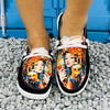 Charming and Comfortable: Women's Cartoon Beauty Pattern Loafers - Slip-On, Soft Sole, Lightweight Canvas Shoes