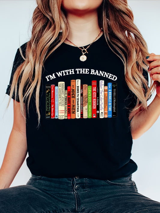 Upgrade your tee spring/summer wardrobe with our Books and Letters top. The casual crew neck, short sleeves, and stylish design make it perfect for any occasion. Embrace your love for reading and fashion with this must-have addition. Made for confident women who appreciate both comfort and style.