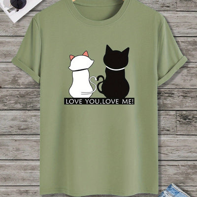 Love You, Love Me Cats: Stylish Men's Summer Tees with a Casual Twist