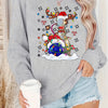 Festive Christmas Deer Print Pullover Sweatshirt: A Cute and Cozy Addition to Women's Winter Wardrobe