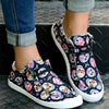 Stylish Halloween Colorful Skull Print Canvas Shoes - Comfortable Low Top Shoes