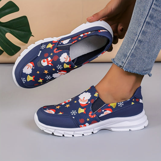 Treat your feet this holiday season with Women's Cartoon Santa Claus Slip-On Shoes. These festive shoes feature a lightweight design, making them perfect for all-day casual comfort. Enjoy the charm of the season with these fun yet stylish shoes.