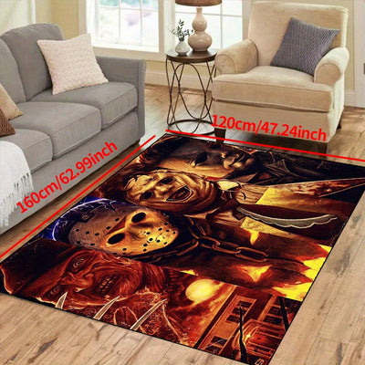 Horror Anime Carpet: Spooky Character Halloween Floor Rug for Home Décor
