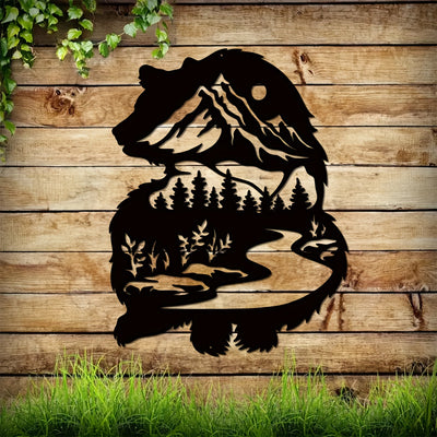 Wilderness Bliss: Embrace Nature with Our Bear Metal Sign - Perfect Wall Art for Wildlife Lovers