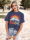 Vibrant Letter Book Print T-Shirt: A Stylish Casual Top for Women's Spring/Summer Wardrobe