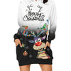 Festive Christmas Elk Print Hooded Long Sweatshirt: Stay Cozy and Stylish with this Women's Clothing Essential!