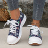 Festive Feet: Women's Christmas-style Canvas Sneakers for Comfy and Stylish Holiday Season