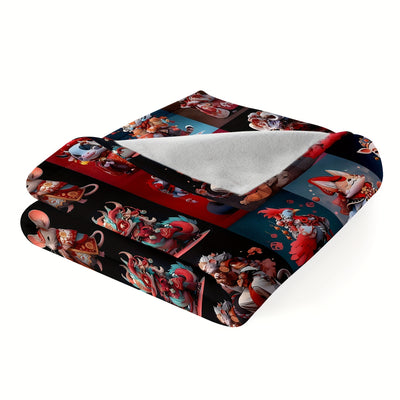 Cosmic Comfort: Flannel Blanket with Zodiac Pattern - Ideal for Home, Travel, and Beyond