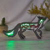 Enchanting Fox Wooden Art Animal Statues: Illuminate Your Space with LED Night Light Décor!