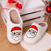 Cozy Cartoon Santa Claus Print Slippers: Cute and Warm Home Shoes for Christmas