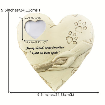 Heart-Shaped Resin Photo Frame: A Sentimental Memorial for Your Beloved Pets - Personalized Gifts