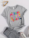 Colorful Cartoon Print T-Shirt: Embrace the Playful Vibes of Summer and Spring with this Casual Women's Top