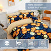 Spooktacular Dreams: Halloween-Themed Duvet Cover Set - Moon, Pumpkin, and Bat Design for Festive Bedroom Decor(1*Duvet Cover + 2*Pillowcases, Without Core)