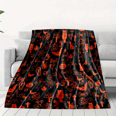 Haunted Halloween Dreams: Ghosts, Pumpkins, Bats, and More - All-Season Comfort Blanket for Friends and Family