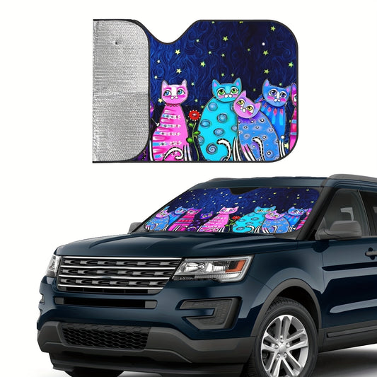 Elevate your car's interior with the Starry Cat Car Sunshade. This stylish option provides up to 95% sun protection and reduces interior temperature by 10 degrees Celsius. Its easy-to-install design ensures your car stays cool and comfortable for optimal comfort.