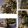 Golden Resin Lion Statue: Captivating King of the Beasts Figurine for Exquisite Home and Office Decor - Perfect Collectible for Men's Room