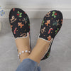 Festive Comfort: Women's Christmas Print Flat Shoes – Lightweight Slip-Ons for Casual Style