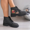 Women's Comfortable Santa Claus Print Short Boots: Festive and Fashionable Christmas Ankle Boots