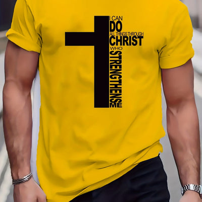 Simplicity in Style: Fashionable Cross Graphic Men's T-Shirt for Summer Outdoor Gear