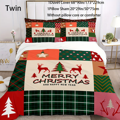 Christmas Plaid Pattern Duvet Cover Set: Enhance Comfort and Style in Your Bedroom with Soft and Cozy Bedding