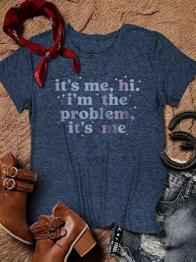 It's Me: A Stylish Letter Print T-Shirt for Women's Casual Summer Wear