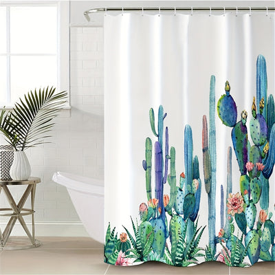 Create a unique and vibrant bathroom décor with this Watercolor Cactus Shower Curtain. This shower curtain features a detailed design of watercolor cactus flowers to instantly enhance the look of your bathroom. The colorful design is sure to brighten up your day every time you shower.