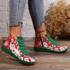 Festive and Stylish: Women's Santa Claus Print Short Boots for a Cozy Christmas Look