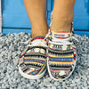 Step into Style and Comfort with Women's Colorful Geometric Print Canvas Loafers