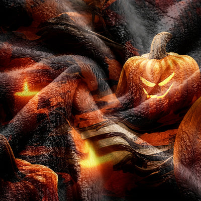 Halloween Night Horror Print Flannel Blanket: Cozy Throw for Halloween Décor & All-Season Comfort